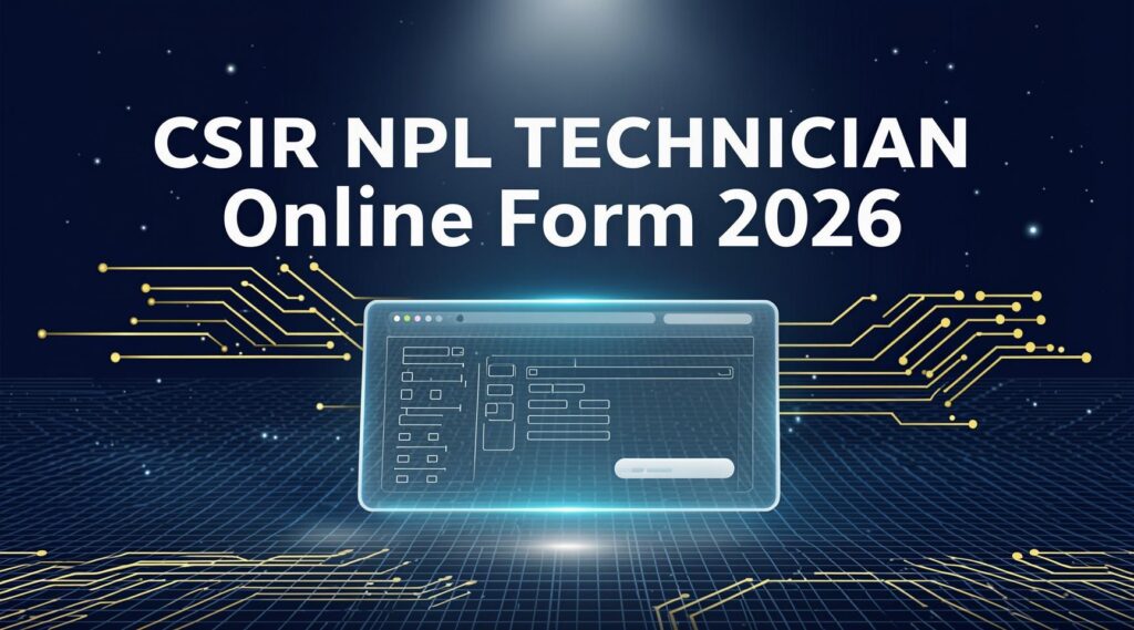 CSIR NPL Technician Online Form 2026