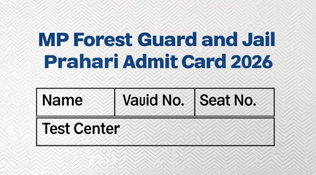 MP Forest Guard and Jail Prahari Admit Card 2026