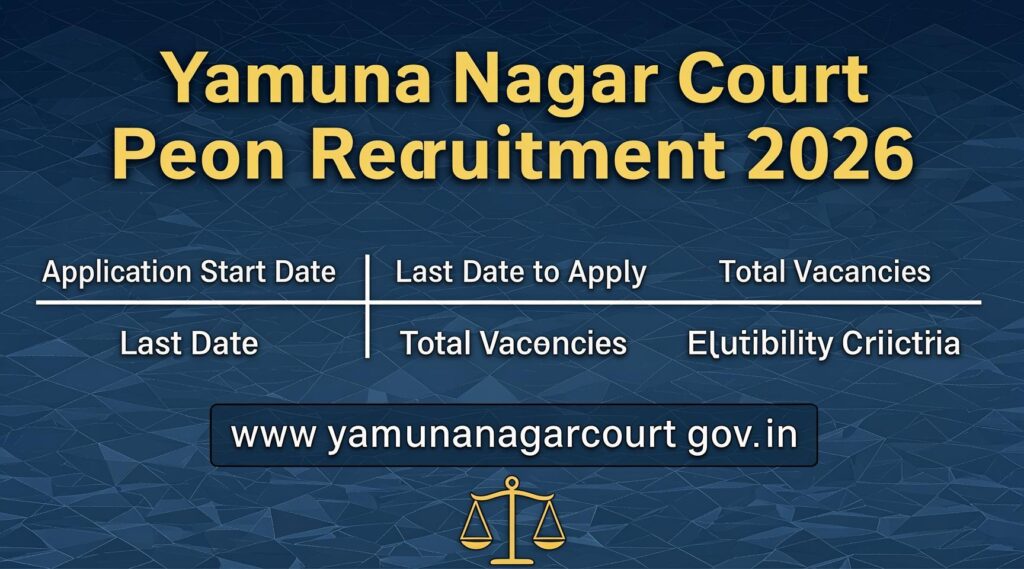 Yamuna Nagar Court Peon Recruitment 2026