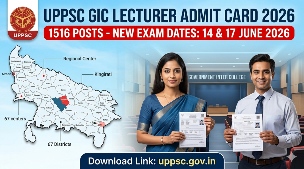 UPPSC GIC Lecturer Admit Card 2026